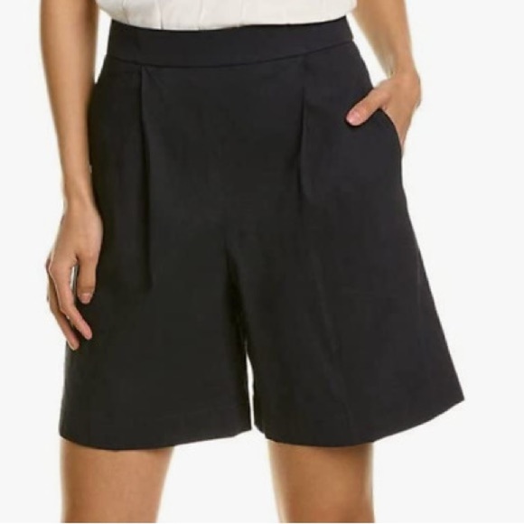 Theory 100% Triacetate Pleated Front Shorts Sz P - Picture 1 of 7